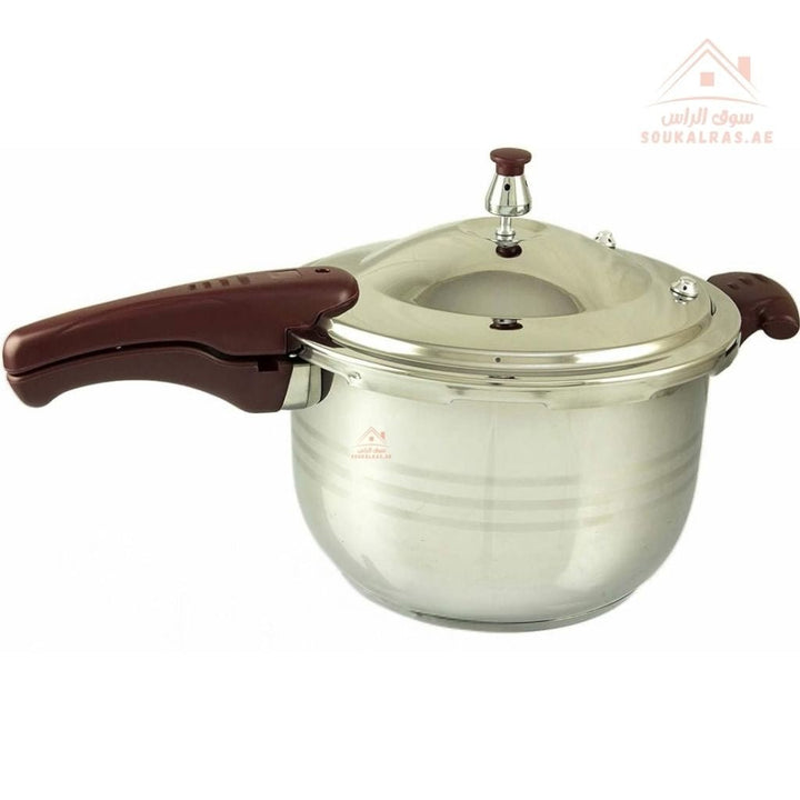 Venice Pressure Cooker | Available In Sizes 5L, 7L, 9L, 11L | Premium 18/10 Stainless Steel Build | Includes Glass Lid, Steamer Plate & Gasket - Souk Al Ras