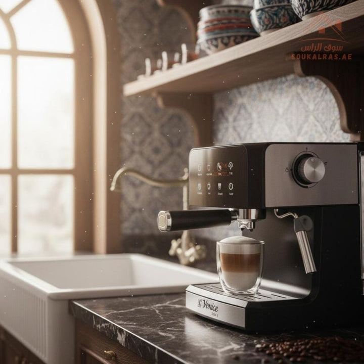 Venice Pro Barista Espresso Machine 1.5L | 1350W 5 - in - 1 Coffee Maker| Professional Home Coffee Maker, Designed to deliver café - quality coffee at home. - Souk Al Ras