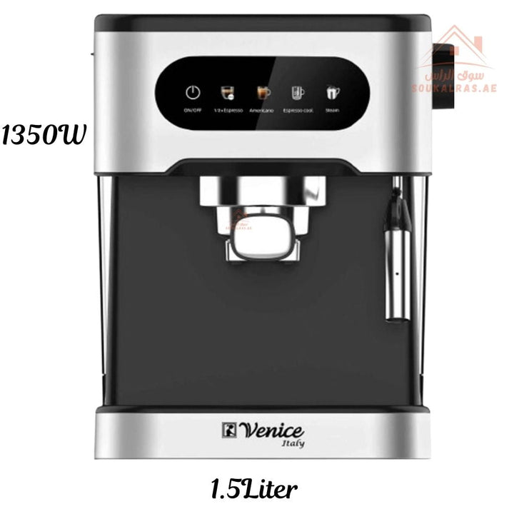 Venice Pro Barista Espresso Machine 1.5L | 1350W 5 - in - 1 Coffee Maker| Professional Home Coffee Maker, Designed to deliver café - quality coffee at home. - Souk Al Ras
