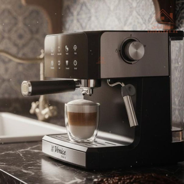 Venice Pro Barista Espresso Machine 1.5L | 1350W 5 - in - 1 Coffee Maker| Professional Home Coffee Maker, Designed to deliver café - quality coffee at home. - Souk Al Ras