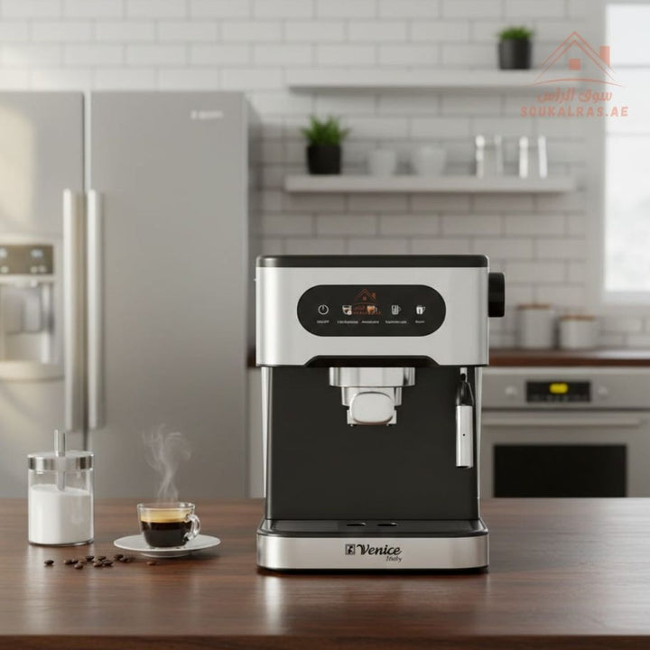 Venice Pro Barista Espresso Machine | 20 Bar | 1350W | Professional Home Coffee Maker, Designed to deliver café - quality coffee at home. - Souk Al Ras