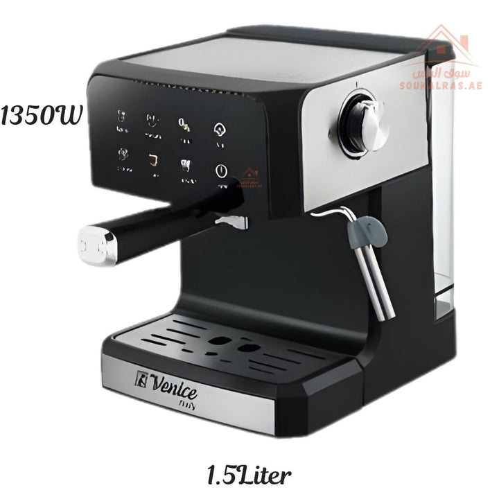 Venice Pro Barista Espresso Machine | 20 Bar | 1350W | Professional Home Coffee Maker, Designed to deliver café - quality coffee at home. - Souk Al Ras