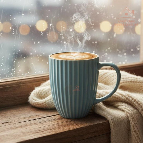 Venice Ribbed Ceramic Mug | Modern Vertical Line Design | Mix Colors | Premium Coffee & Tea Mug - Souk Al Ras