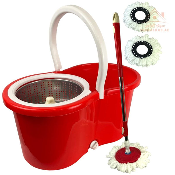 Venice Spin Mop Set with Bucket | 360° Rotating Cleaning System | Durable Stainless Steel Basket | Multi - Color Options - Souk Al Ras