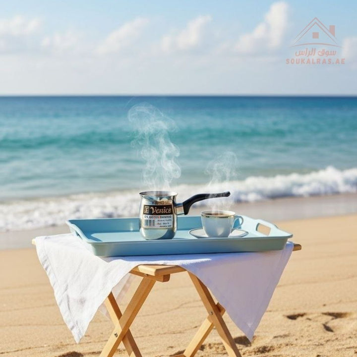 Venice Stainless Steel Arabic Coffee Warmer 350ML | Durable Handle | Ideal for Turkish & Arabic Coffee - Souk Al Ras