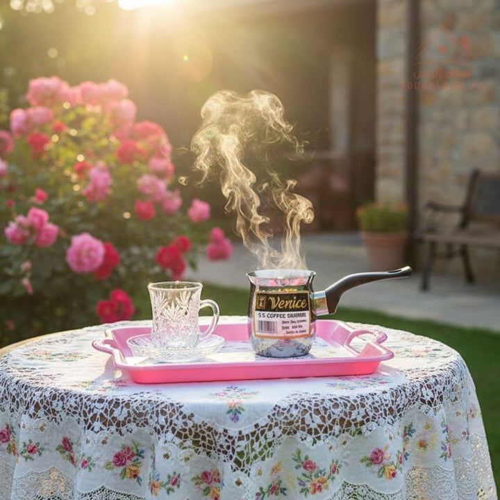 Venice Stainless Steel Arabic Coffee Warmer 850ML | Durable Handle | Ideal for Turkish & Arabic Coffee - Souk Al Ras