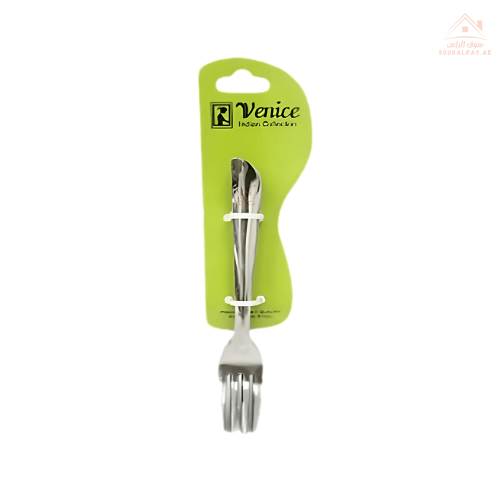 Venice Stainless Steel Dessert Fork - Set of 6 Pcs | Premium Hammered Handle | Made in India | ideal for cakes, fruits & desserts - Souk Al Ras