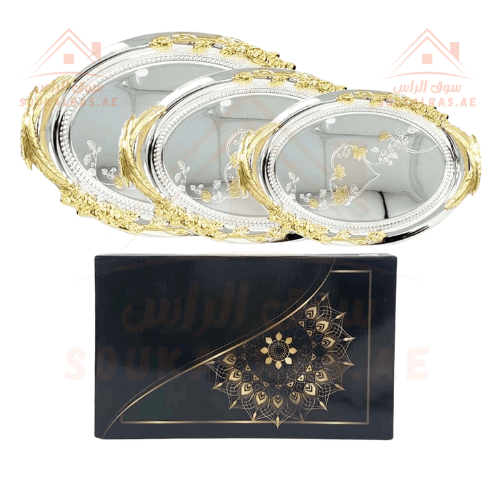 Venice Trays - Elegant Oval Design | sizes 24×35, 30×43, and 36×49cm |Premium Serving Trays - Souk Al RasServing Dishes Trays & Platters