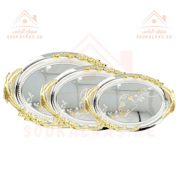 Venice Trays - Elegant Oval Design | sizes 24×35, 30×43, and 36×49cm |Premium Serving Trays - Souk Al RasServing Dishes Trays & Platters