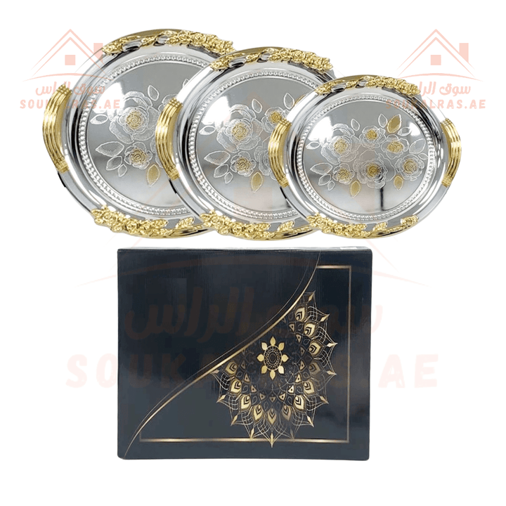 Venice Trays - Elegant Round Design | Sizes 30, 36, 40 | Premium Serving Trays - Souk Al RasServing Dishes Trays & Platters