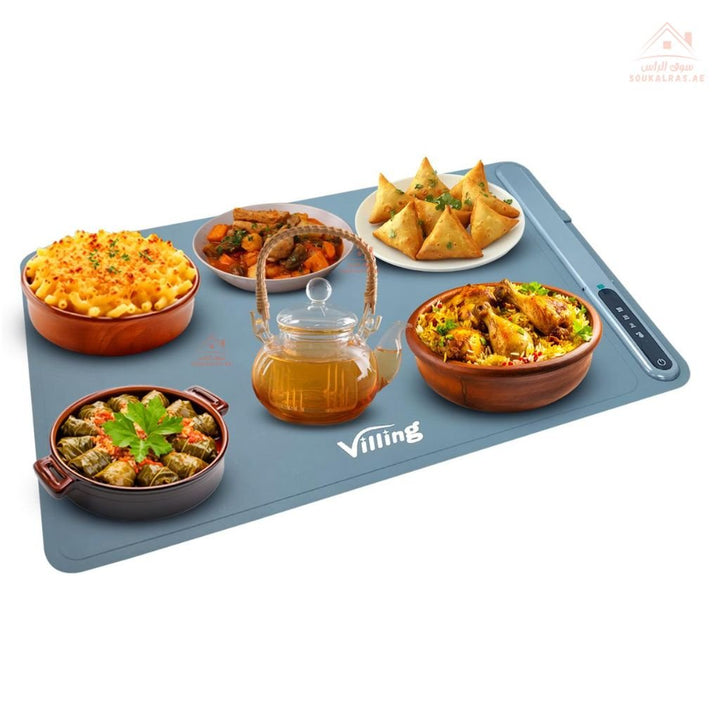 Villing Foldable Electric Food Warmer | 3 - Level Touch Control | Smart Heating Pad | 1 - Year Warranty - Souk Al Ras