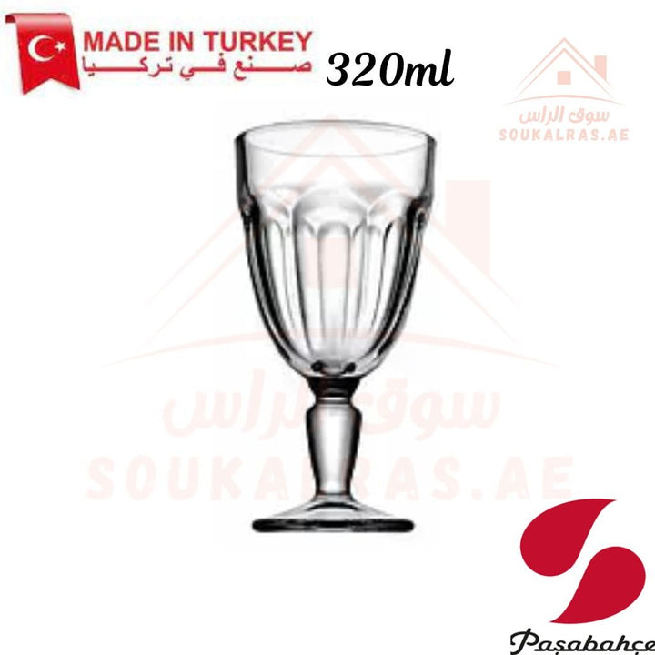 Vintage Goblet Glass Set | 6 - Piece Elegant Drinkware | Classic Stemmed Glasses - Versatile UseSturdy Base & Comfortable Grip. - Souk Al Ras