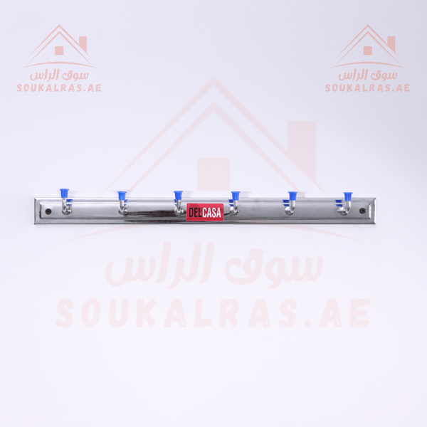 Wall Mount Hook with 6 Stainless Steel Hooks - Souk Al RasHousehold