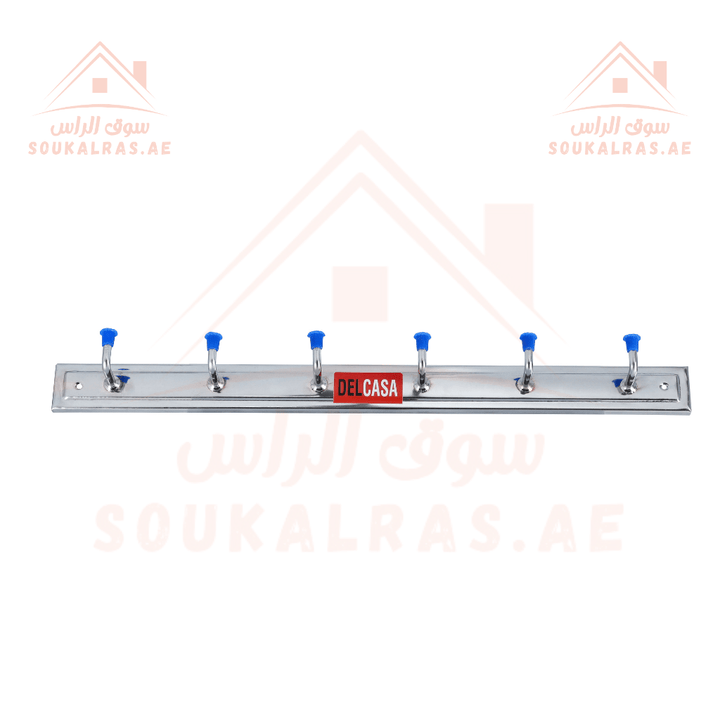 Wall Mount Hook with 6 Stainless Steel Hooks - Souk Al RasHousehold