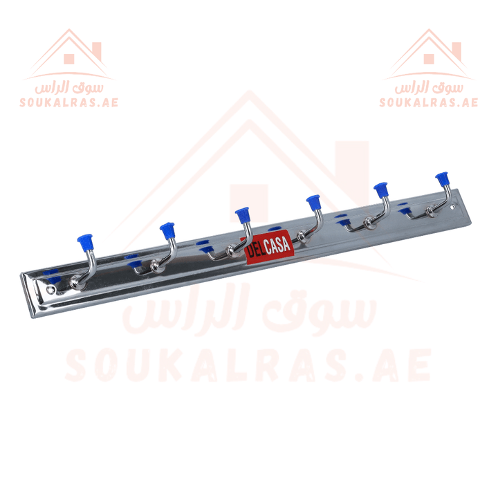 Wall Mount Hook with 6 Stainless Steel Hooks - Souk Al RasHousehold