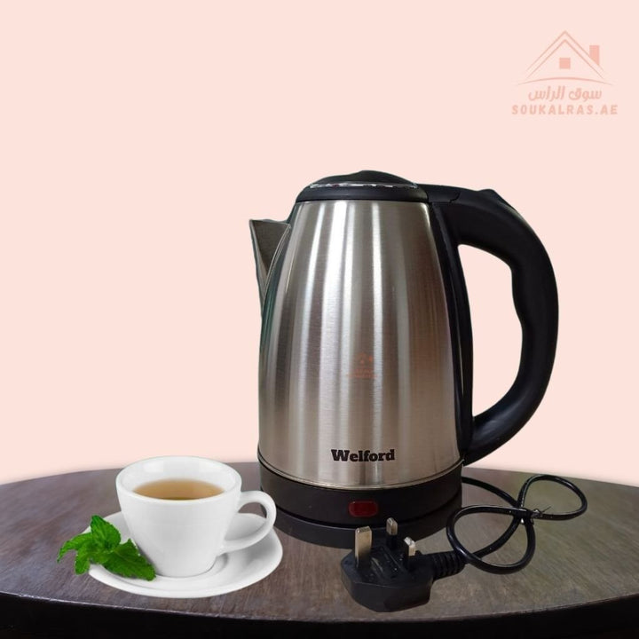 Welford Electric Kettle 2L | Cordless Design | 360° Swivel Base | Rapid Boiling | Food Grade Stainless Steel Body | Safe & Durable - Souk Al Ras