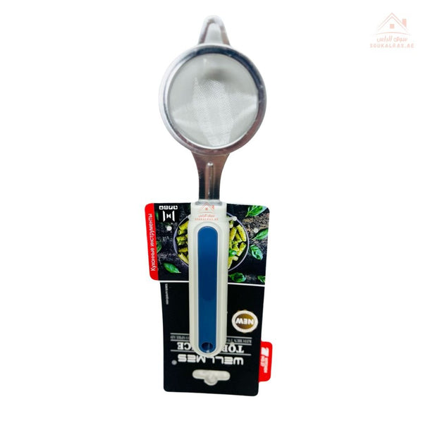 Wellmes Stainless Steel Fine Mesh Small Strainer Tea Sieve | ergonomic Handle | Ideal for tea, flour, sauces, and liquids. - Souk Al Ras