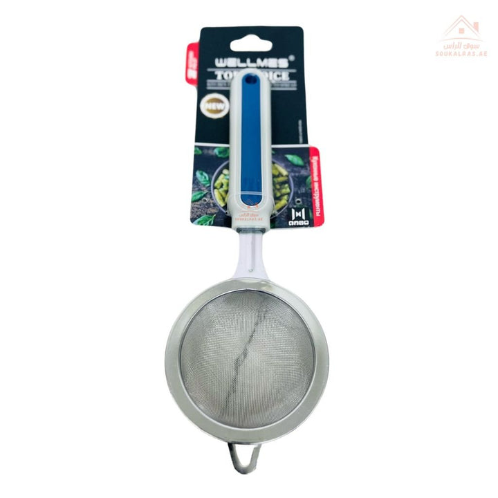 Wellmes Stainless Steel Fine Mesh Strainer Tea Sieve | ergonomic Handle | Ideal for tea, flour, sauces, and liquids. - Souk Al Ras