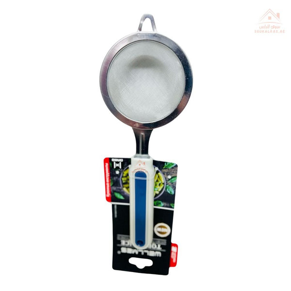 Wellmes Stainless Steel Fine Mesh Strainer Tea Sieve | ergonomic Handle | Ideal for tea, flour, sauces, and liquids. - Souk Al Ras