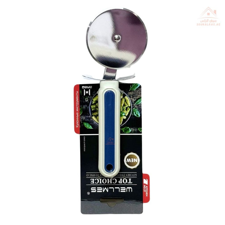 Wellmes Stainless Steel Pizza Cutter | Comfortable Handle| Perfect for slicing pizza, flatbreads, and pastries. - Souk Al Ras