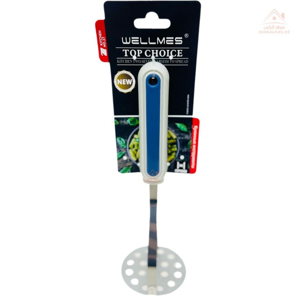 Wellmes Stainless Steel Potato Masher | Comfortable Grip | Ideal for mashed potatoes, vegetables, and baby food - Souk Al Ras