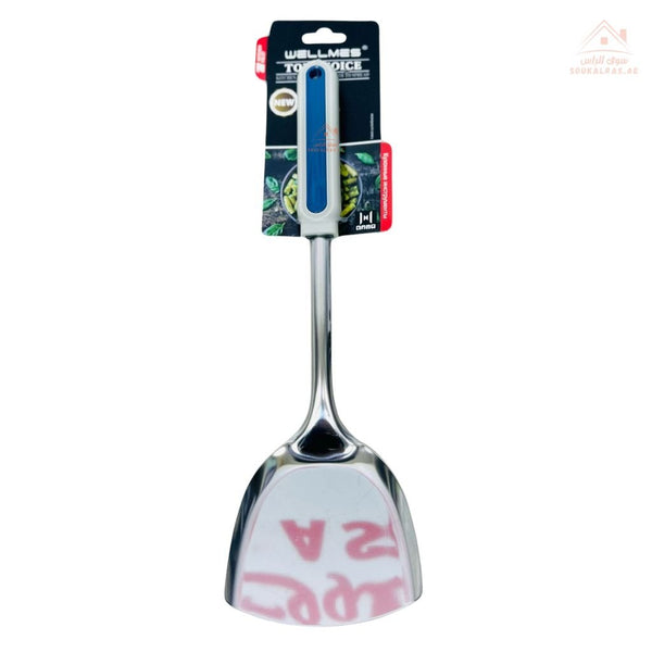Wellmes Stainless Steel Wok Turner | Heat - Resistant Handle | Perfect for stir - fry, flipping, and serving rice or vegetables. - Souk Al Ras