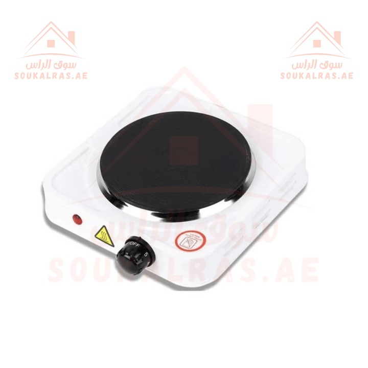 White Single Burner Electric Flat Stove - Small & Best for Traveling - Souk Al RasHousehold