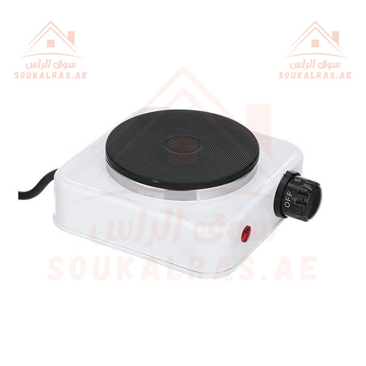 White Single Burner Electric Flat Stove - Small & Best for Traveling - Souk Al RasHousehold