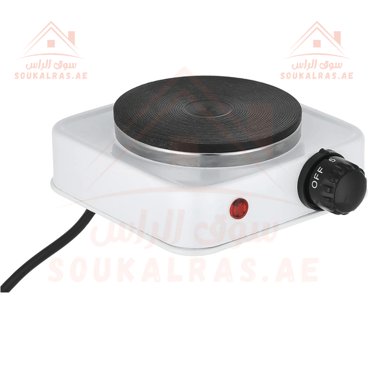 White Single Burner Electric Flat Stove - Small & Best for Traveling - Souk Al RasHousehold