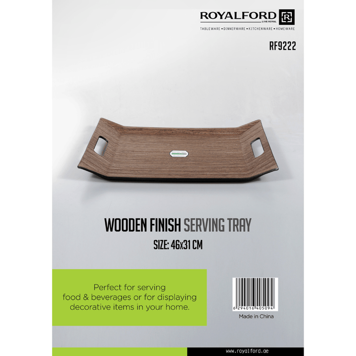 Wooden Serving Tray - Serving Platters, Breakfast Tray 46 x 31 x 4.8CM - Souk Al RasServing Trays