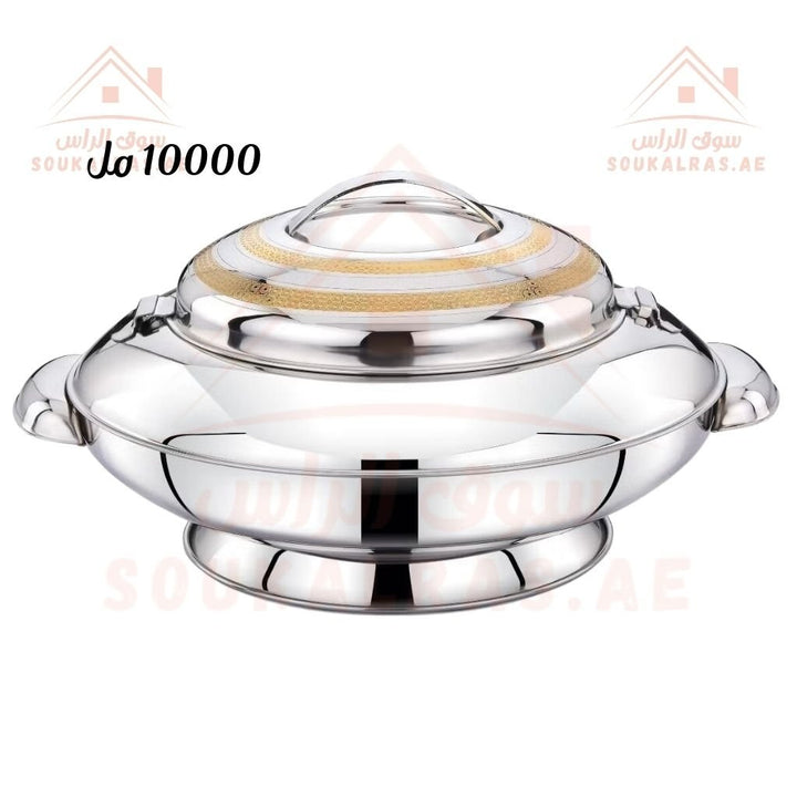 YARIS Hotpot Gold Etch 10000ML | Premium Thermal Food Warmer | Elegant Insulated Casserole | Made in India - Souk Al Ras