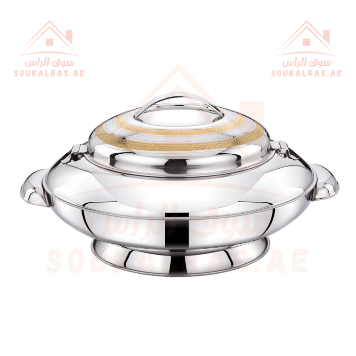 YARIS Hotpot Gold Etch 1500ML | Premium Thermal Food Warmer | Elegant Insulated Casserole | Made in India - Souk Al Ras