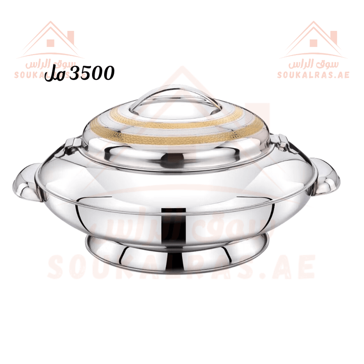 YARIS Hotpot Gold Etch 3500ML | Premium Thermal Food Warmer | Elegant Insulated Casserole | Made in India - Souk Al Ras