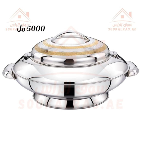 YARIS Hotpot Gold Etch 5000ML | Premium Thermal Food Warmer | Elegant Insulated Casserole | Made in India - Souk Al Ras