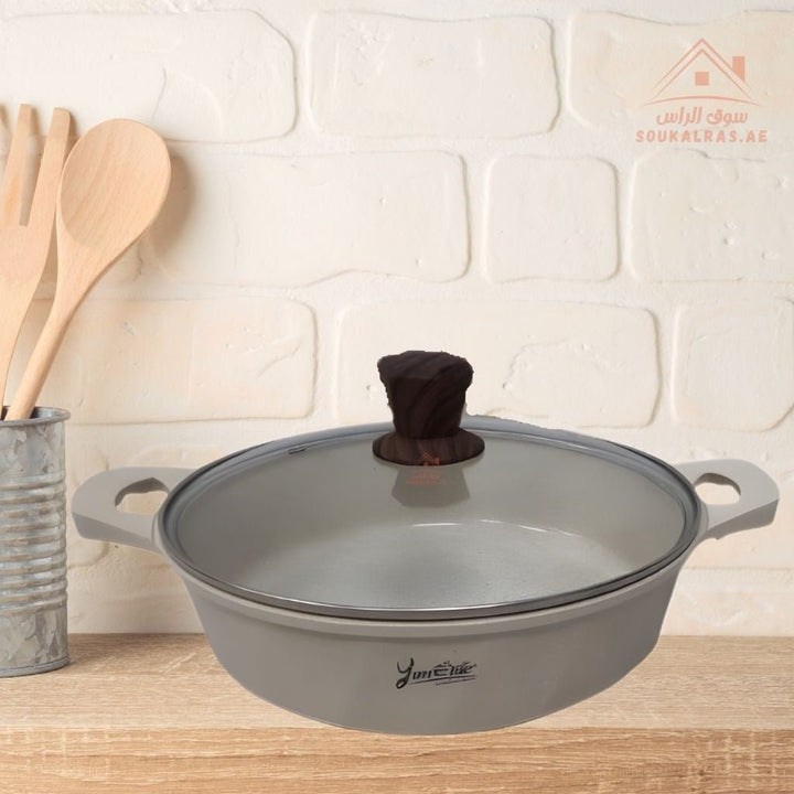 Yumelife 10 - Piece Granite Cookware Set |Premium Quality with Wooden - Style Handles| Perfect for all types of recipes — from soups and stews to frying and sautéing. - Souk Al Ras