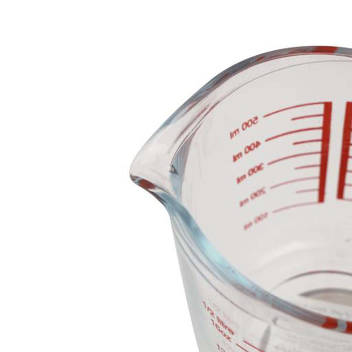 1 Litre Heat Resistant Measuring Glass Cup - Durable jug for liquids, oils, and baking. Easy to read markings. - Souk Al RasMeasuring Cups & Spoons