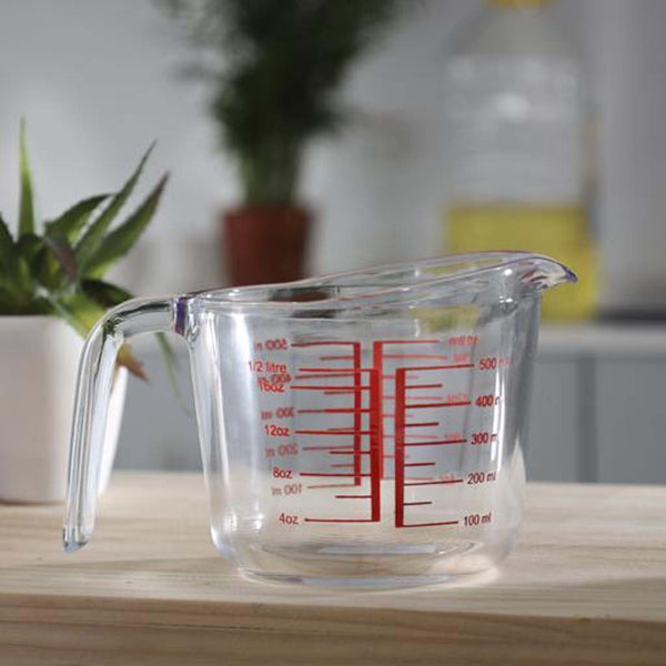 1 Litre Heat Resistant Measuring Glass Cup - Durable jug for liquids, oils, and baking. Easy to read markings. - Souk Al RasMeasuring Cups & Spoons