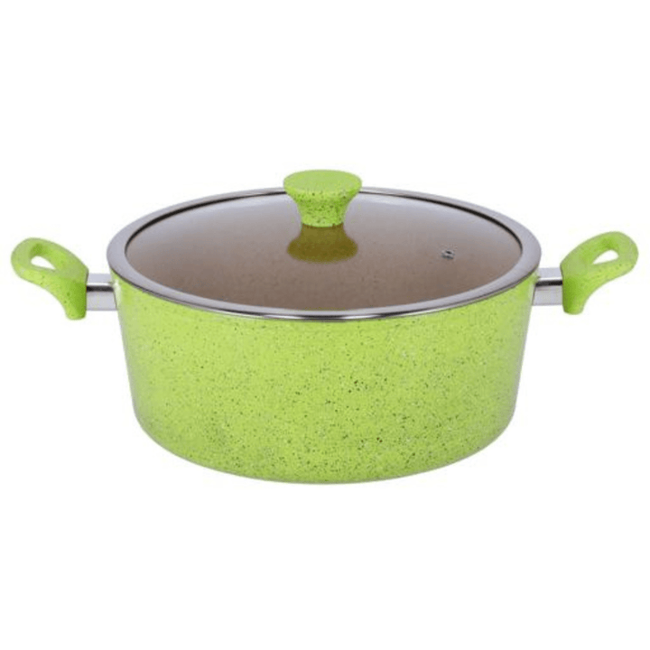 10PCS Forged Alum Cookware Set with 3 - Layer Granite Coated Saucepan & Fry Pan with Lid - Souk Al RasCookware