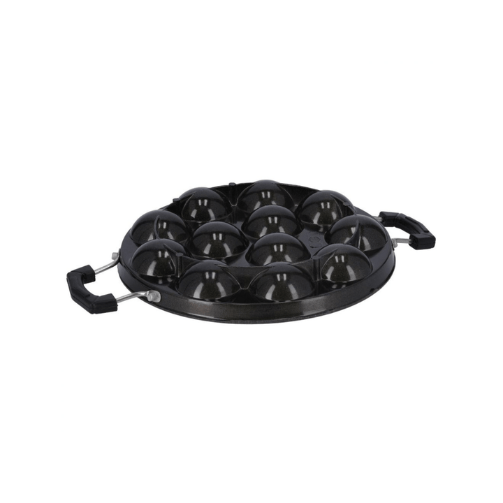 12 Pits Aluminium Appam Patram - Nonstick Cast Aluminum Alloy Baking Tray With 12 Pieces - Souk Al RasSkillets & Frying Pans