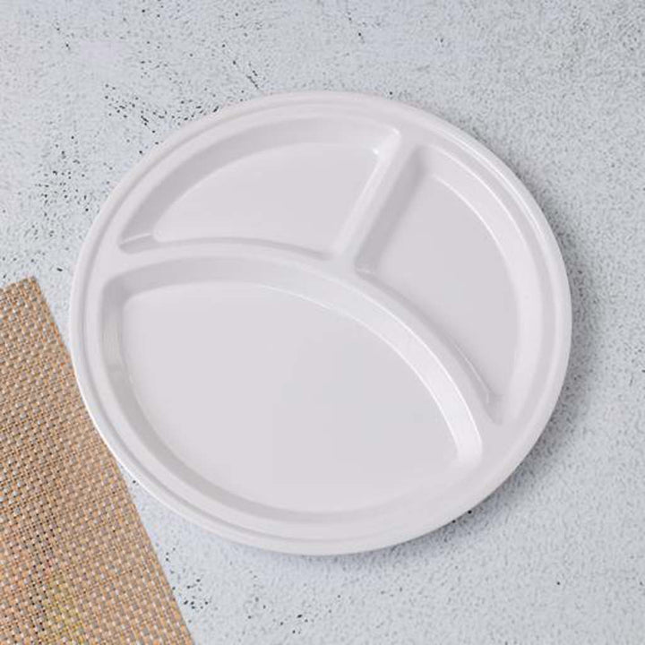 12.5" Melamine Mess Tray - 3 Compartment, Portable, Food - Grade - Souk Al RasPlates & Bowls