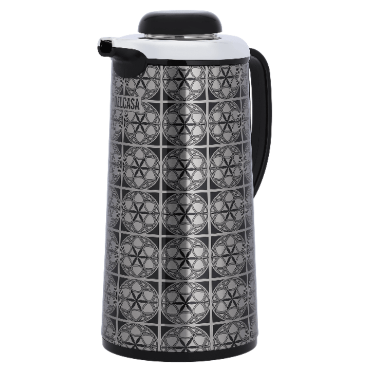 1.6L Stainless Steel Leak - Resistant Double Wall Vacuum Flask Silver And Black - Souk Al RasDrinkware