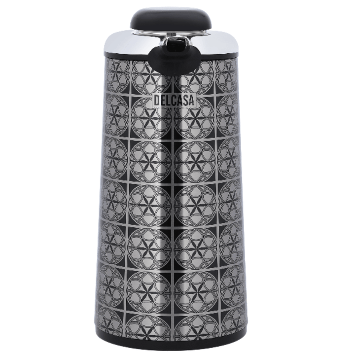 1.6L Stainless Steel Leak - Resistant Double Wall Vacuum Flask Silver And Black - Souk Al RasDrinkware