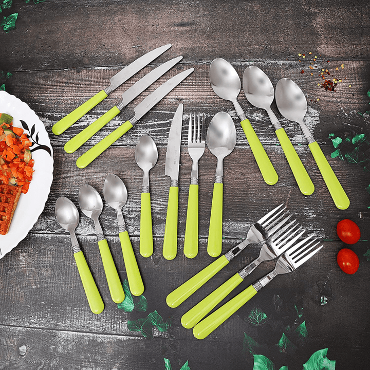 16Piece Cutlery Set with Knives, Forks, Spoons, and Teaspoons - Souk Al RasKitchen Tools & Utensils