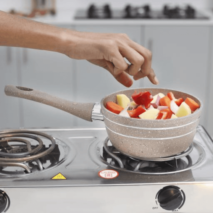 18CM Beige Smart Granite Saucepan - Souk Al RasPots & Pans