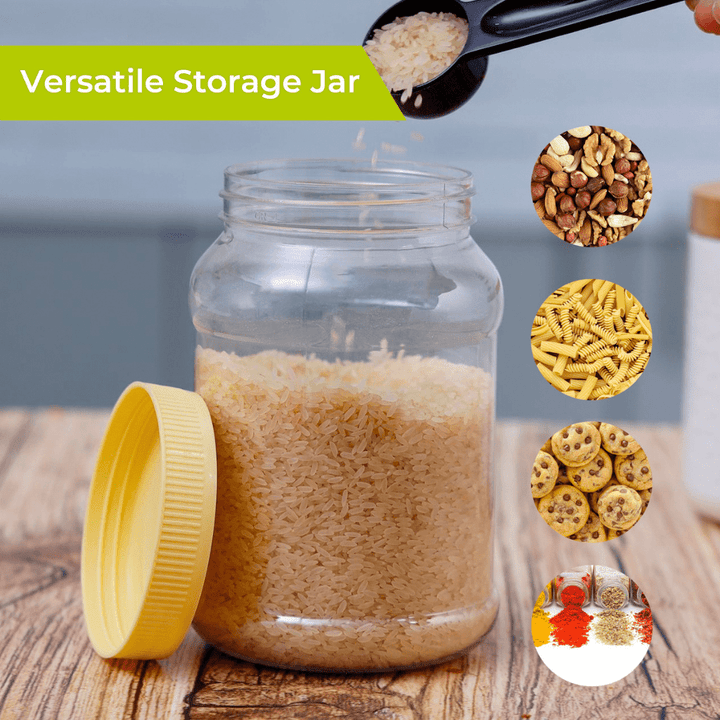 1L Airtight Round Jar | Ideal for Spice & Food Storage | Keeps Locked - Souk Al RasFood Storage Containers