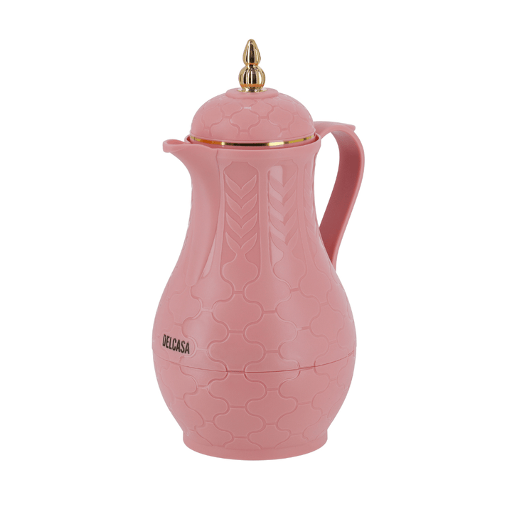 1L Double Wall Vacuum Flask Pink Glass Inner - Souk Al RasDrinkware