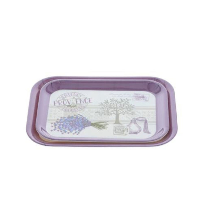 2 - Piece Melamine Tray Set (27.94cm+33.02cm) - Durable and Lightweight for Serving Tea and Coffee - Souk Al RasServeware