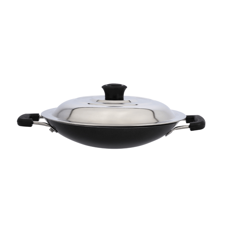 20CM Non - Stick Appa Chatti with Stainless Steel Lid Durable 3 Layer Construction - Souk Al RasCookware