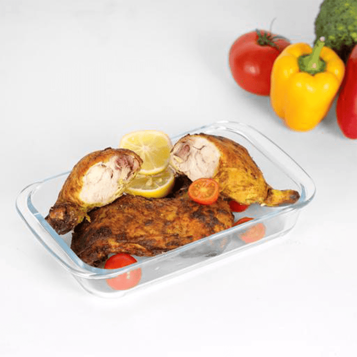 2200ml Rectangular Glass Baking Dish - Non - Stick, Oven - to - Freezer, No Lid. - Souk Al RasBakeware