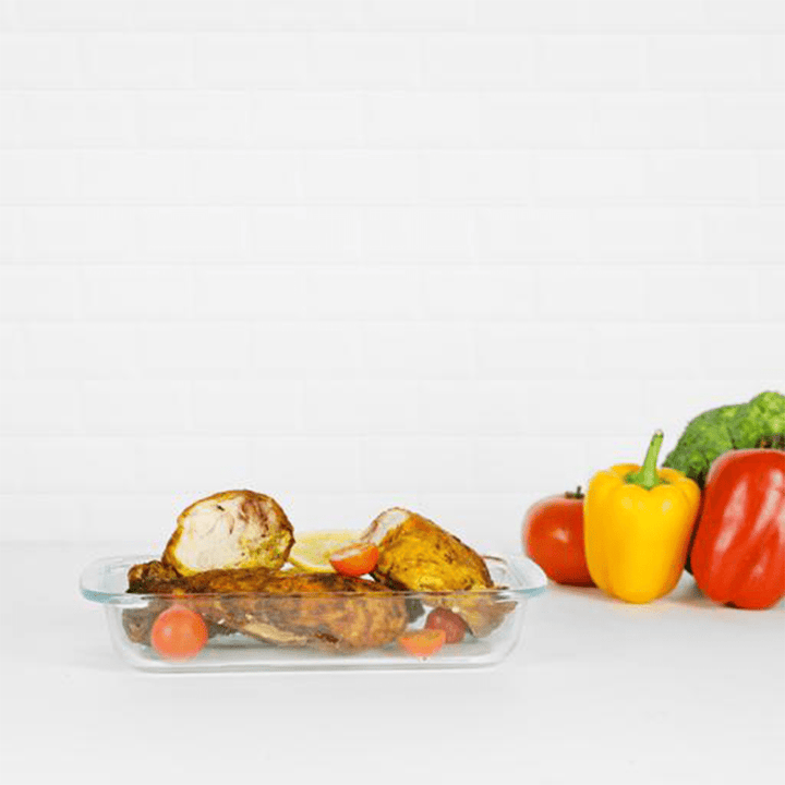 2200ml Rectangular Glass Baking Dish - Non - Stick, Oven - to - Freezer, No Lid. - Souk Al RasBakeware